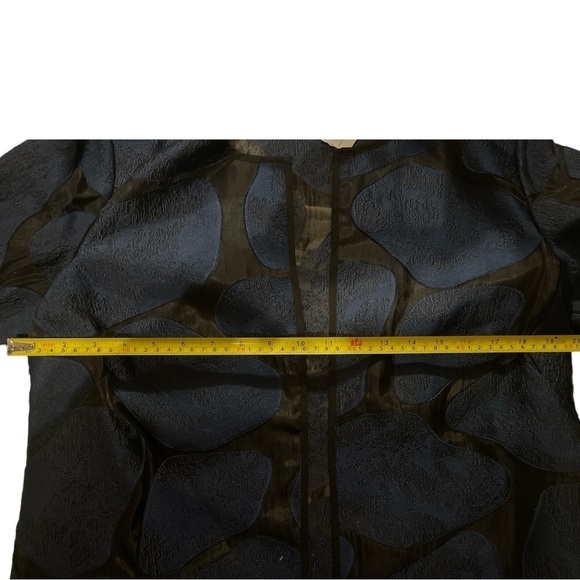 NWT Giraffe-Print Organza Jacquard Jacket | Blue/Black | Sz 0 - Picture 6 of 9